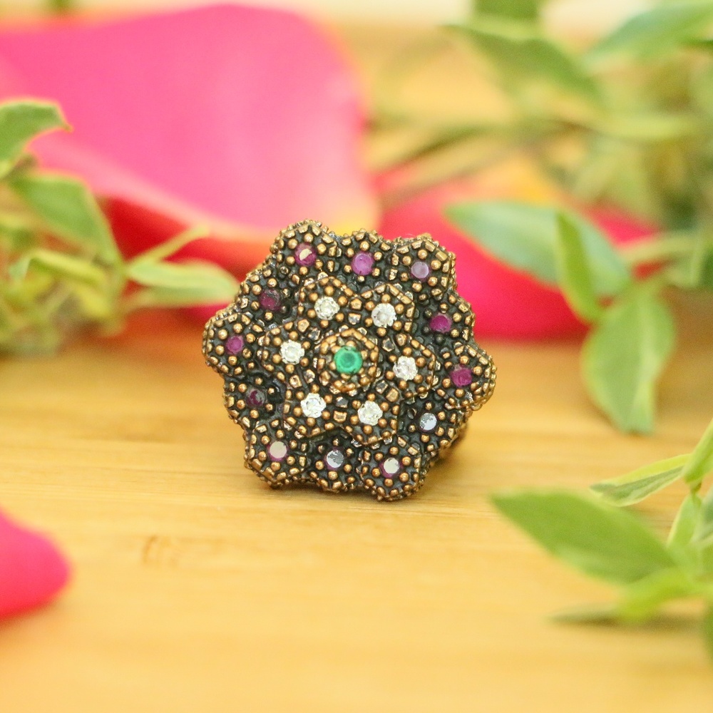 Sterling Silver Ruby, Emerald and Topaz S 7.25 - Picture 8 of 8